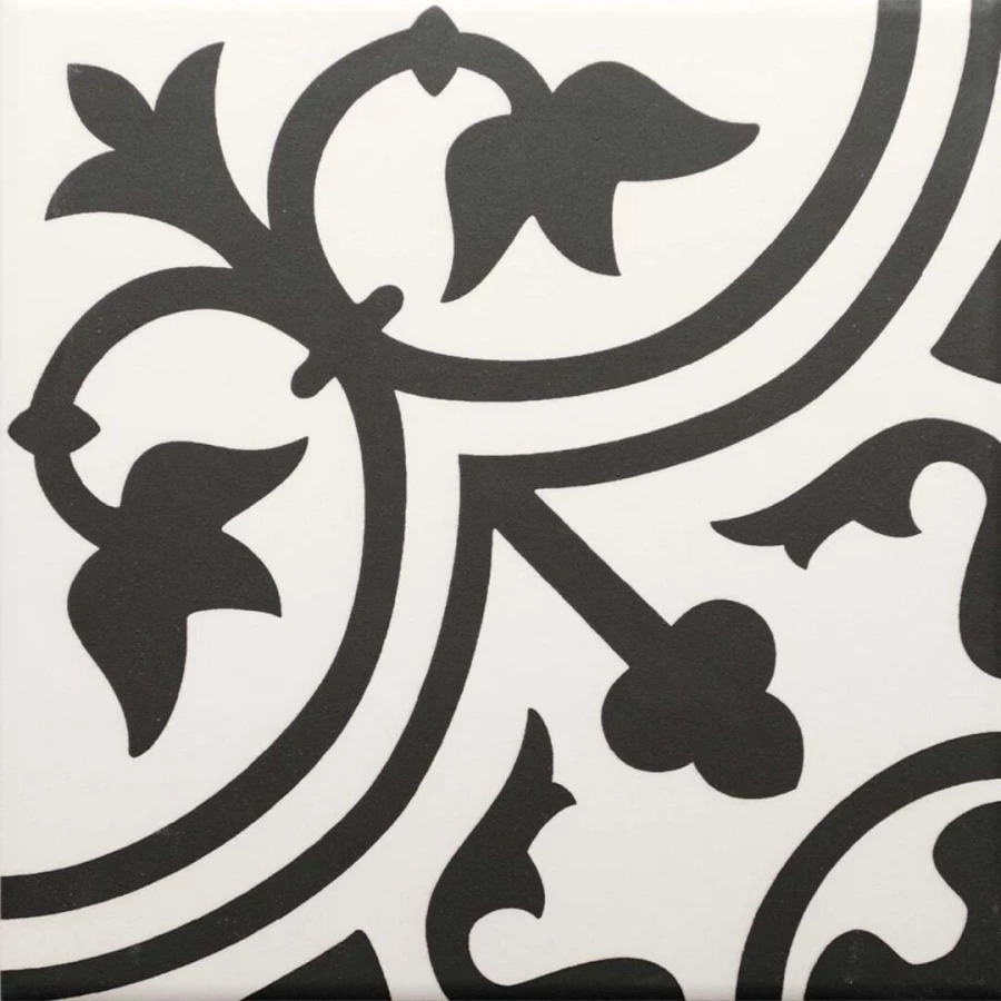 Керамогранит Ribesalbes Hermitage San Pietro матовый черно-белый 20х20 см