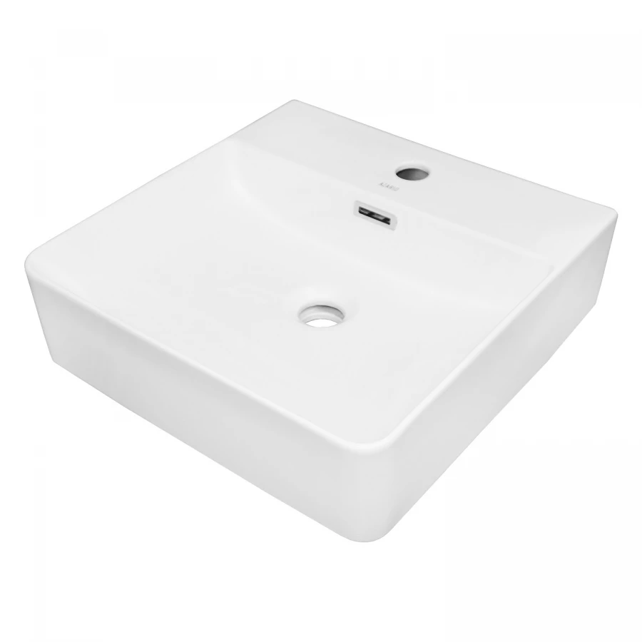 Раковина-чаша Azario накладная подвесная квадратная белый матовый AZ-2177-MW 42х42х12 см