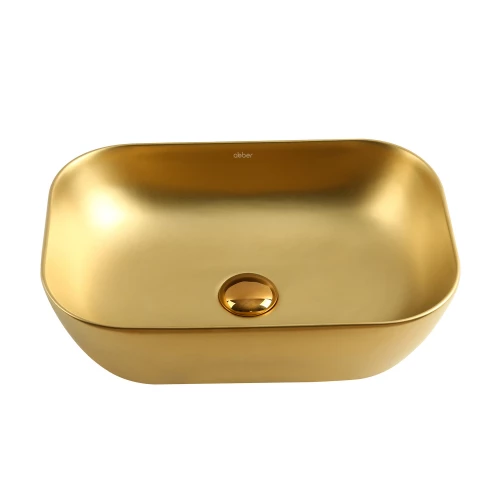 Раковина накладная Abber Rechteck золото матовое AC2200MMG