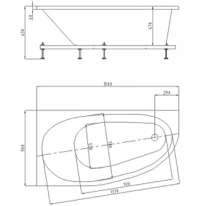 Ванна акриловая Aquatek Дива левая без гидромассажа DIV150-0000001 150x90 см