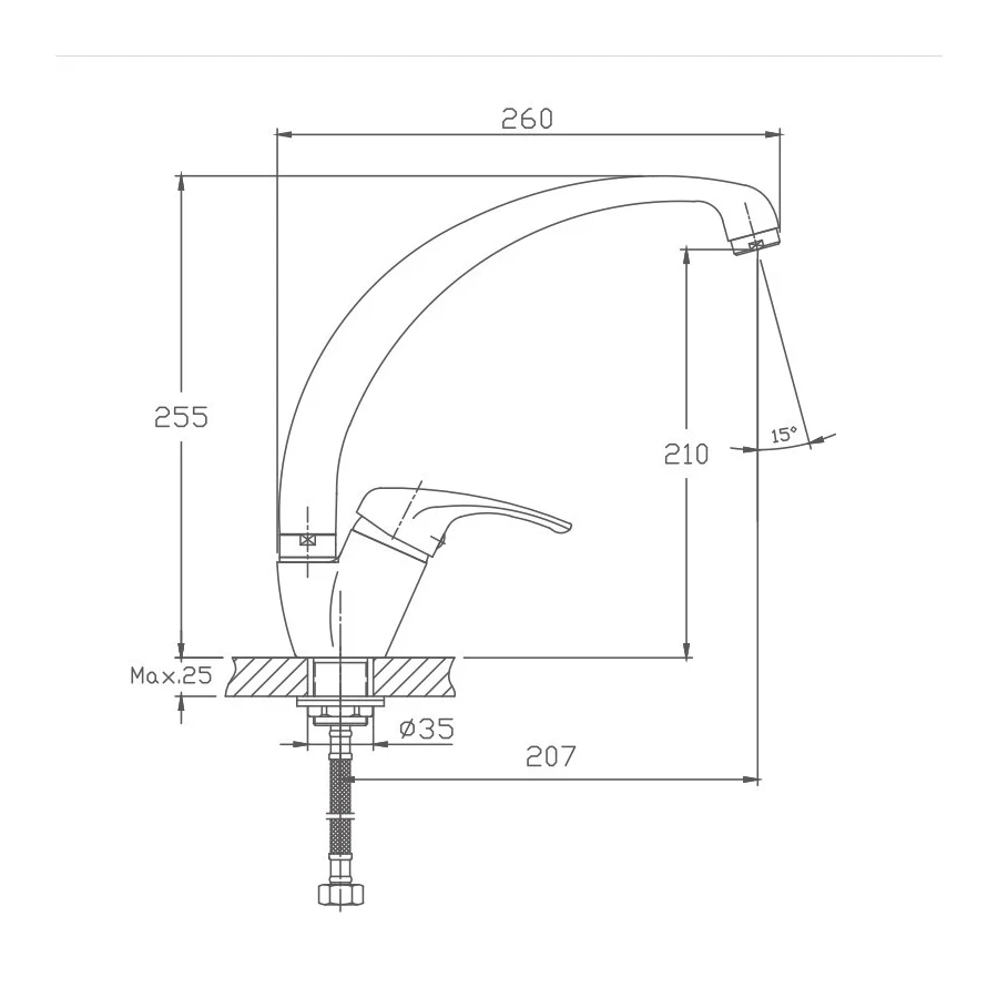 Смеситель для кухни Haiba HB4113-7