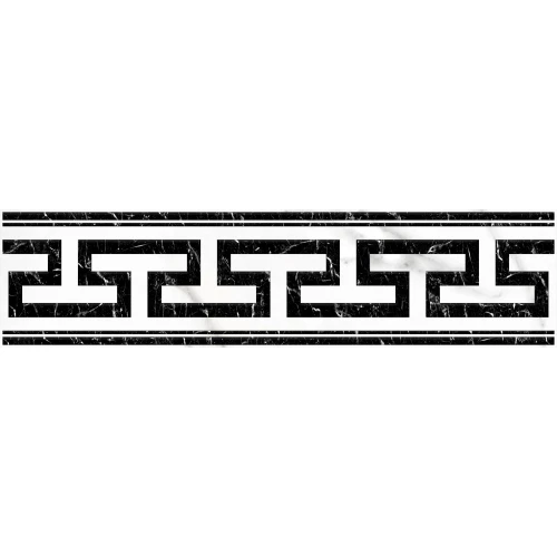 Плитка настенная Cerpa Ceramica Marto Cenefa Бордюр глянцевый черно-белый 45х11 см