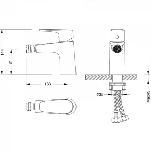 Смеситель Aquatek Бетта для биде матовый черный AQ1118MB