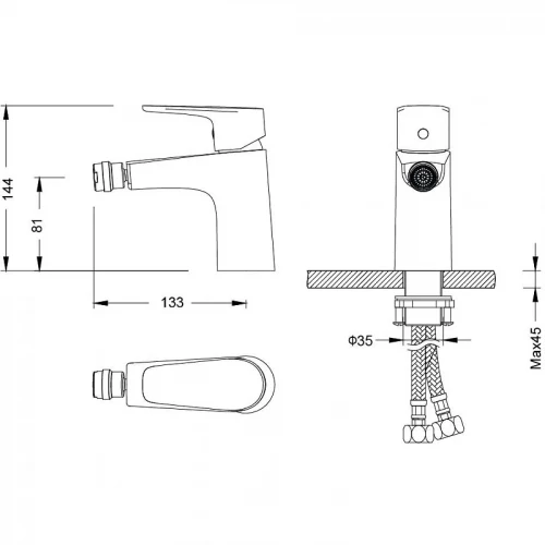 Смеситель Aquatek Бетта для биде матовый черный AQ1118MB