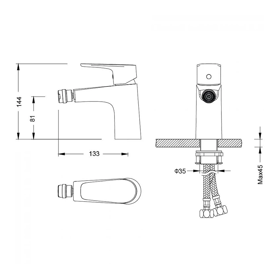 Смеситель Aquatek Бетта для биде матовый черный AQ1118MB