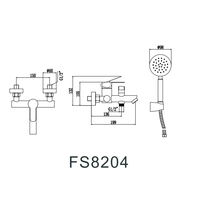 Смеситель Fmark для ванны FS8204