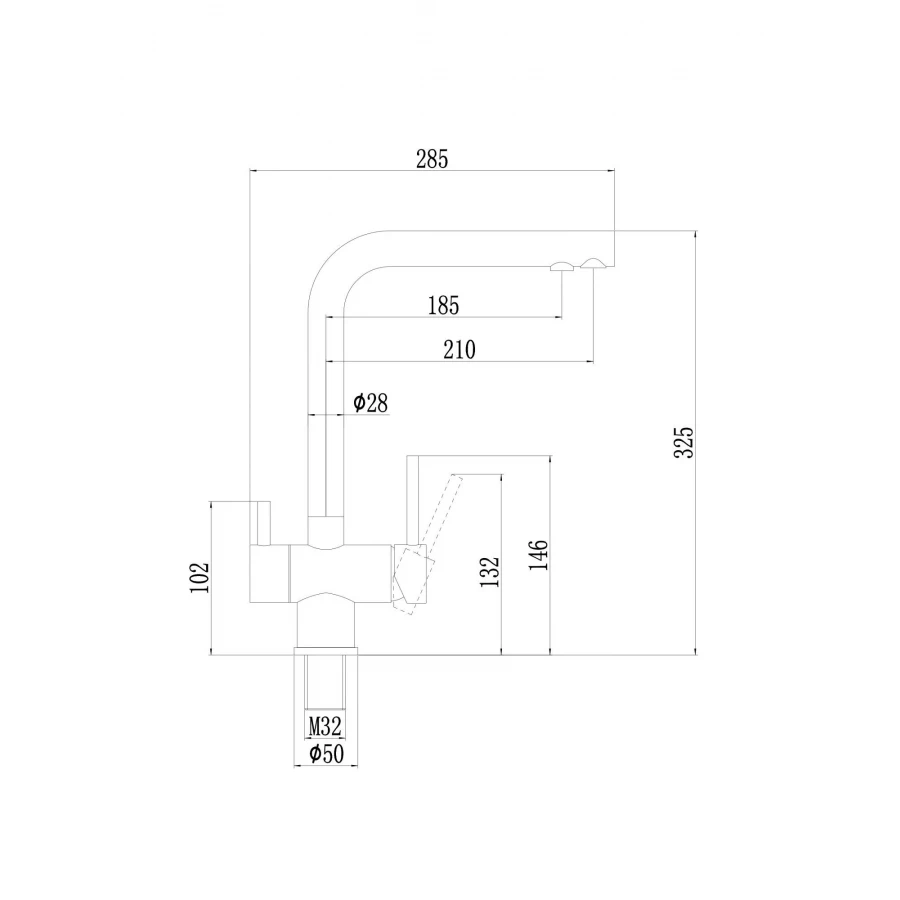 Смеситель Fmark для кухонной мойки под фильтр питьевой воды FS1362C