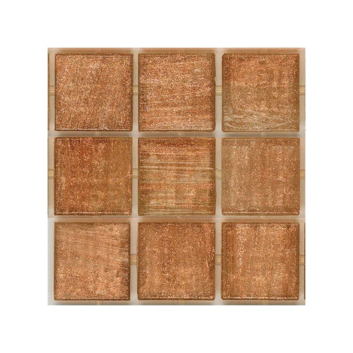 Мозаика стеклянная Trend Brillante Opale 222 с авантюрином 2x2 на пленке глянцевая коричневая Br222 31,6х31,6 см