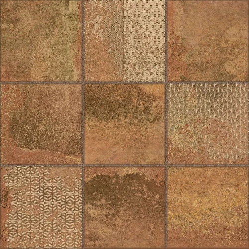 Керамогранит La Platera Cora Kube Cobre-D матовый коричневый 45х45 см