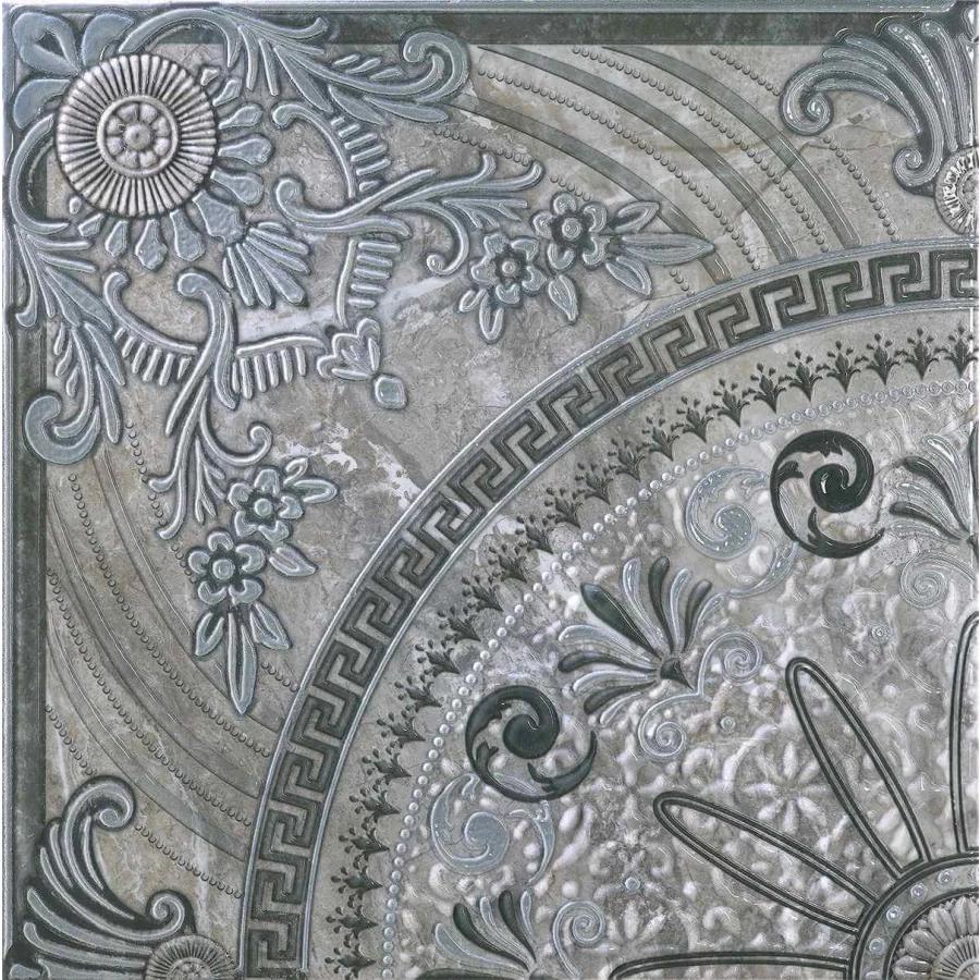 Керамогранит Alaplana Pretoria Ocean Decorado глянцевый серый 60х60 см