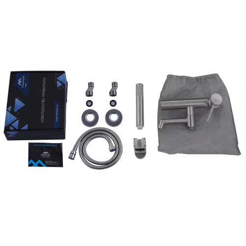 Смеситель Fashun ванно душевой с душевым гарнитуром сатин A53033