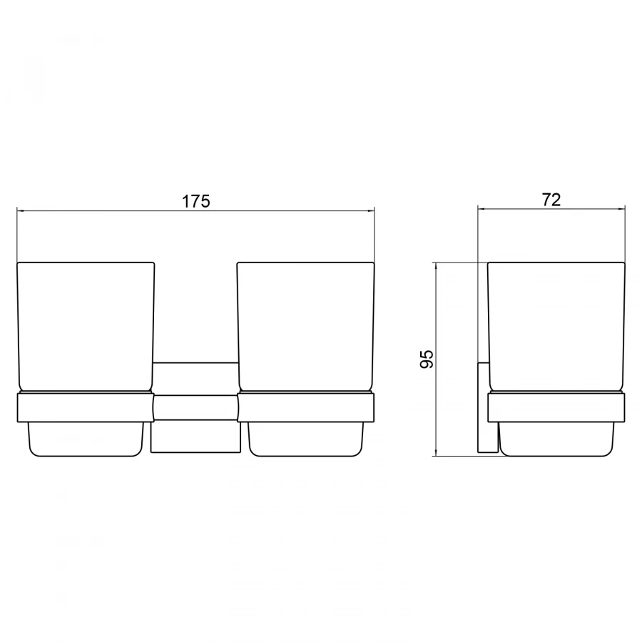 Стакан для зубных щеток Timo Selene двойной черный 12034/03