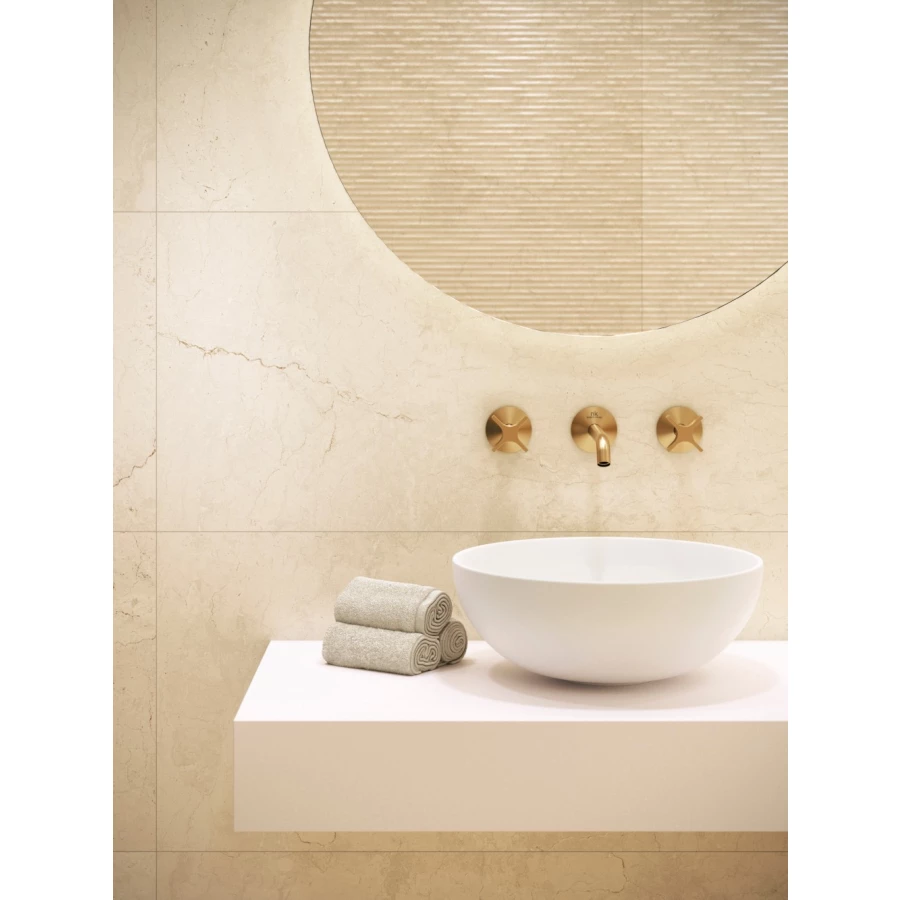 Плитка настенная Porcelanosa Мармол Срема Боне / Marmol Crema Bone матовая кремовая 100381353 120х45 см