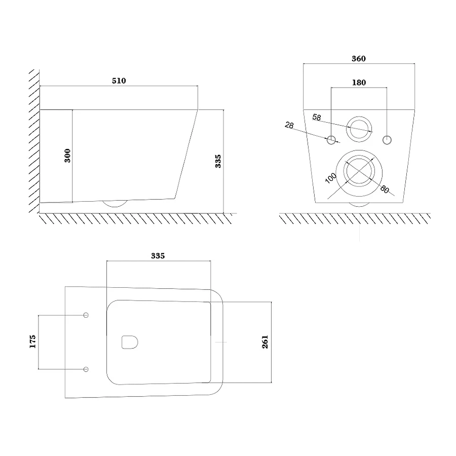 Унитаз Olive`s подвесной белый сиденье дюропласт Porto PR30116DP
