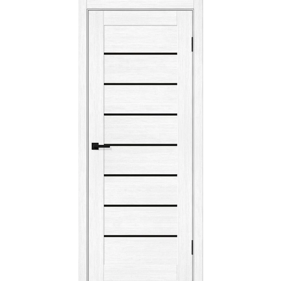 Межкомнатная дверь Bravo Браво-22 190x60 экошпон Bravo X полотно Black Shine цвет Snow Melinga