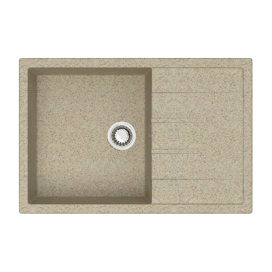 Кухонная мойка Azario Vision искусственный мрамор цвет песочный CS00078340 75x50.5x21.8 см