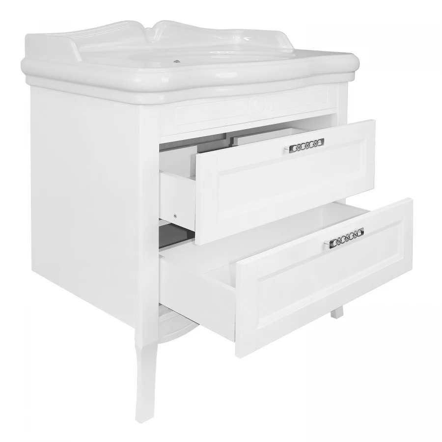 Комплект Тумба Azario Carolina 90/2 напольная с раковиной Victorian 90 патина белая CS00089994 90х87х54 см