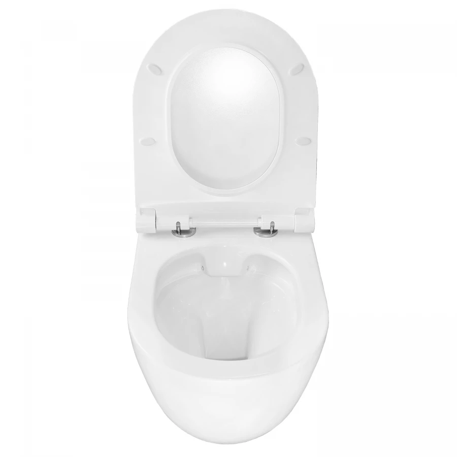 Унитаз подвесной Azario Geno безободковый с ультратонким сиденьем микролифт AZ2196D 49x36x36 см