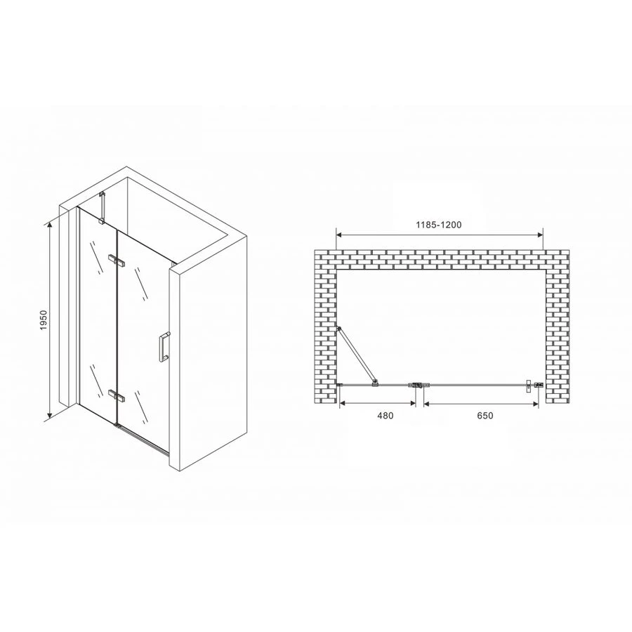Душевая дверь Abber Zart AG08120