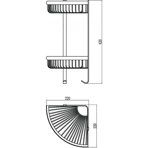 Полка Savol решетка угловая двойная S-Q5854-2