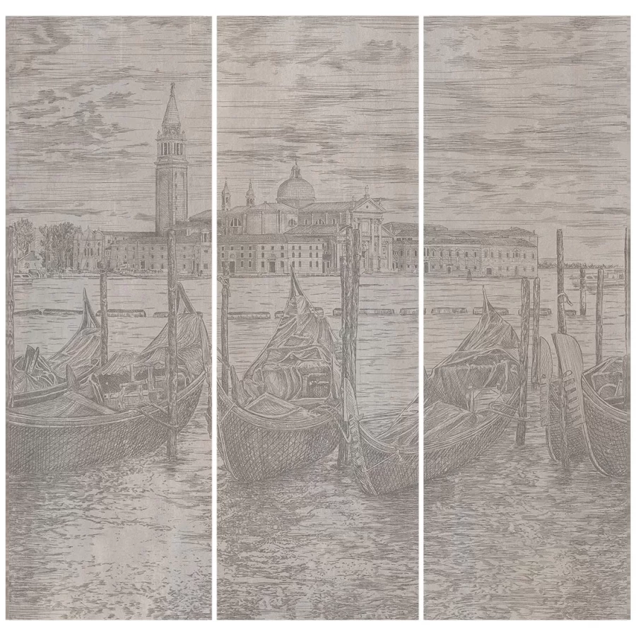 Панно Kerama Marazzi Гварди из 3-х частей 30x89,5 обрезное матовое серое VT/A622/3x/13126TR 90х89,5 см