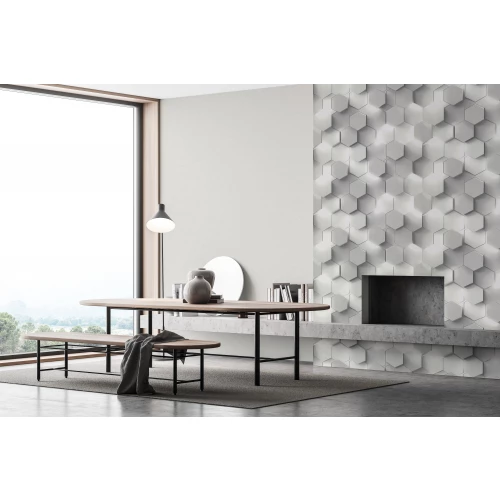Обои флизелиновые Аспект Гексагон серые 70670-14 1,06х10,05 м