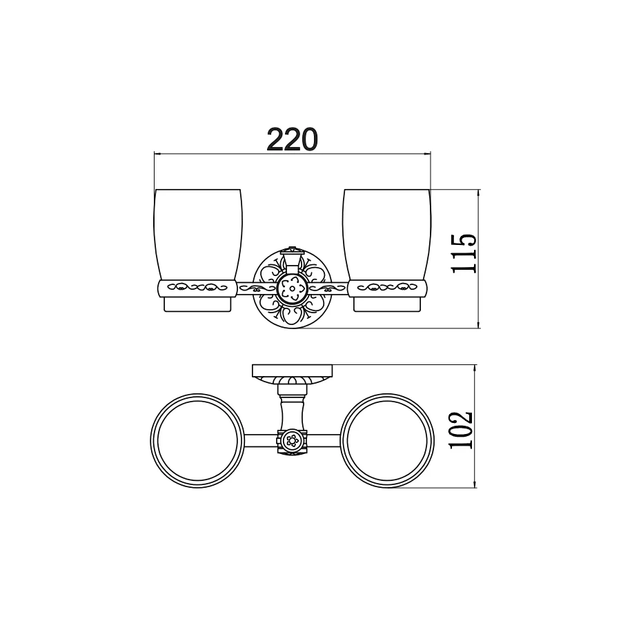 Держатель для двух стаканов Savol 58а S-005868A хром