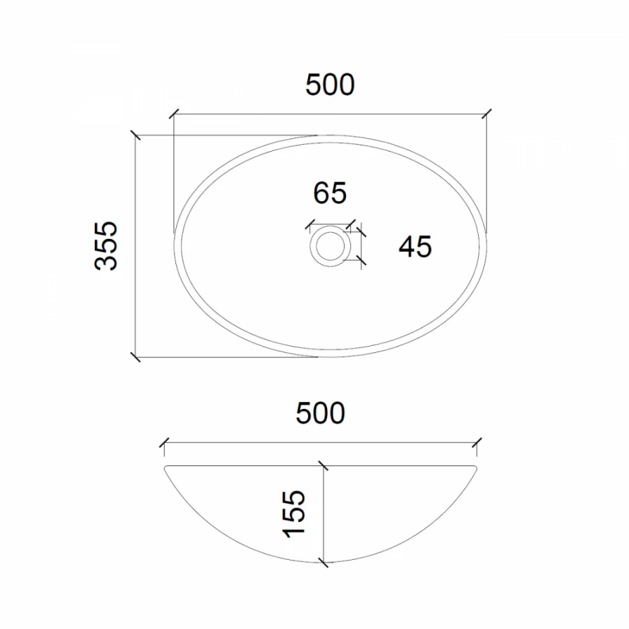 Раковина накладная стеклянная Abber Glas черная AK2303B