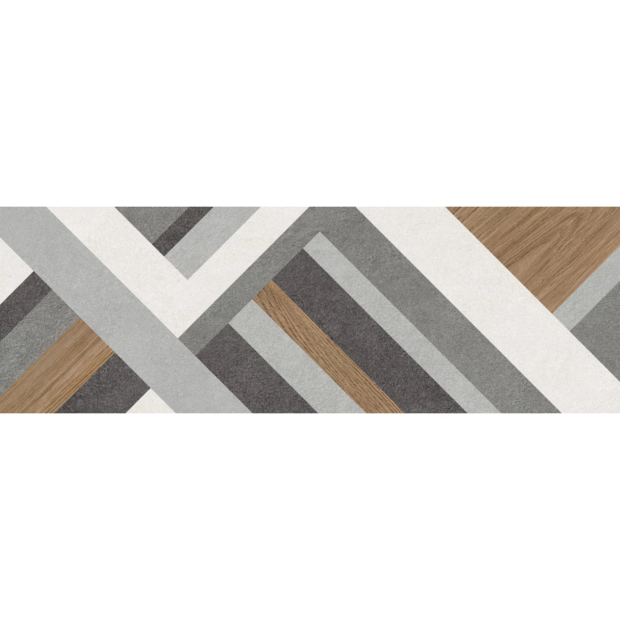 Плитка настенная ALMA Ceramica Stereo матовая многоцветная TWU3090STO74R 90х30 см