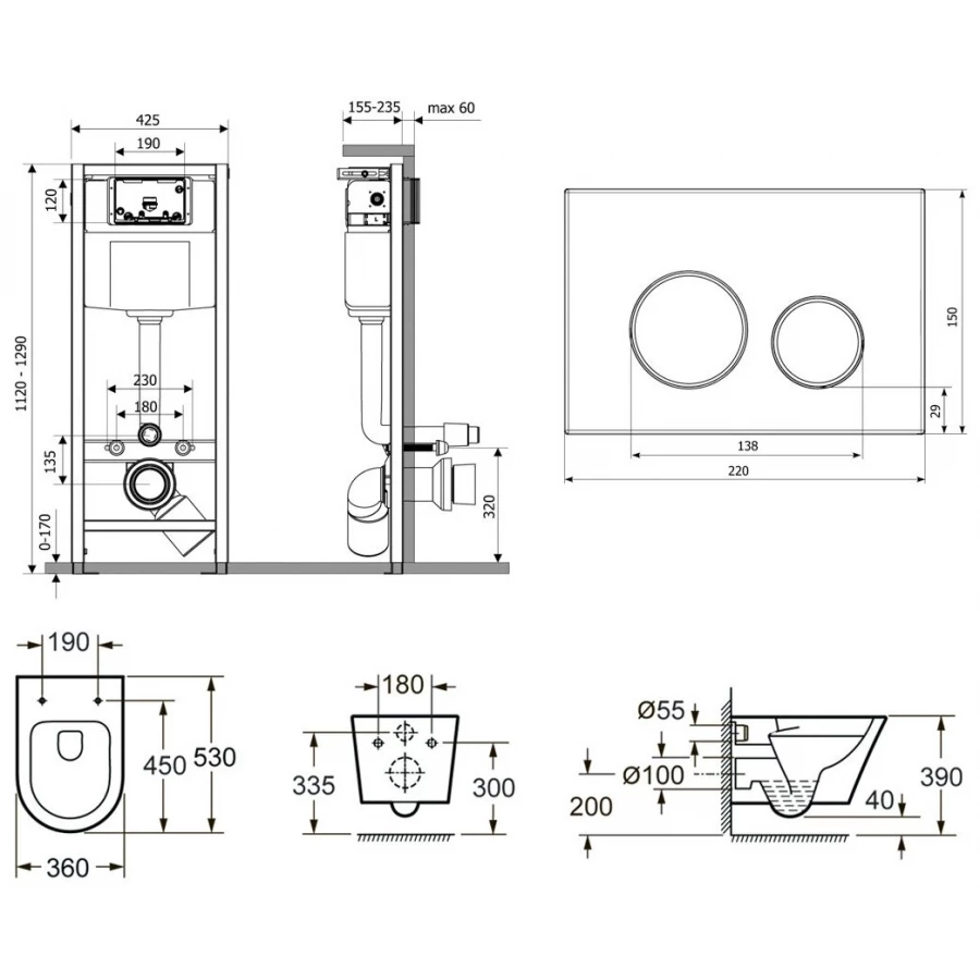 Унитаз Lavinia Boho Relfix Biore Rimless 75110372 (комплект 9 в 1)