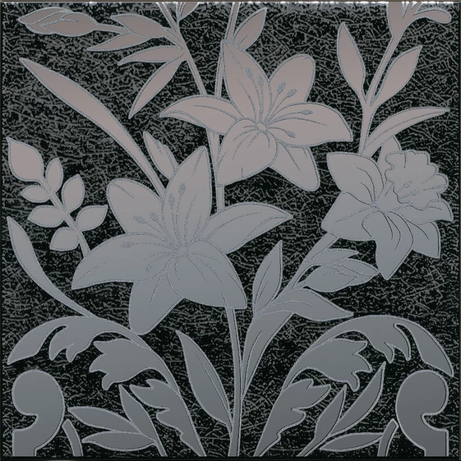 Декор Kerama Marazzi Барберино 3 глянцевый чёрный HGD/B567/5292 20x20 см