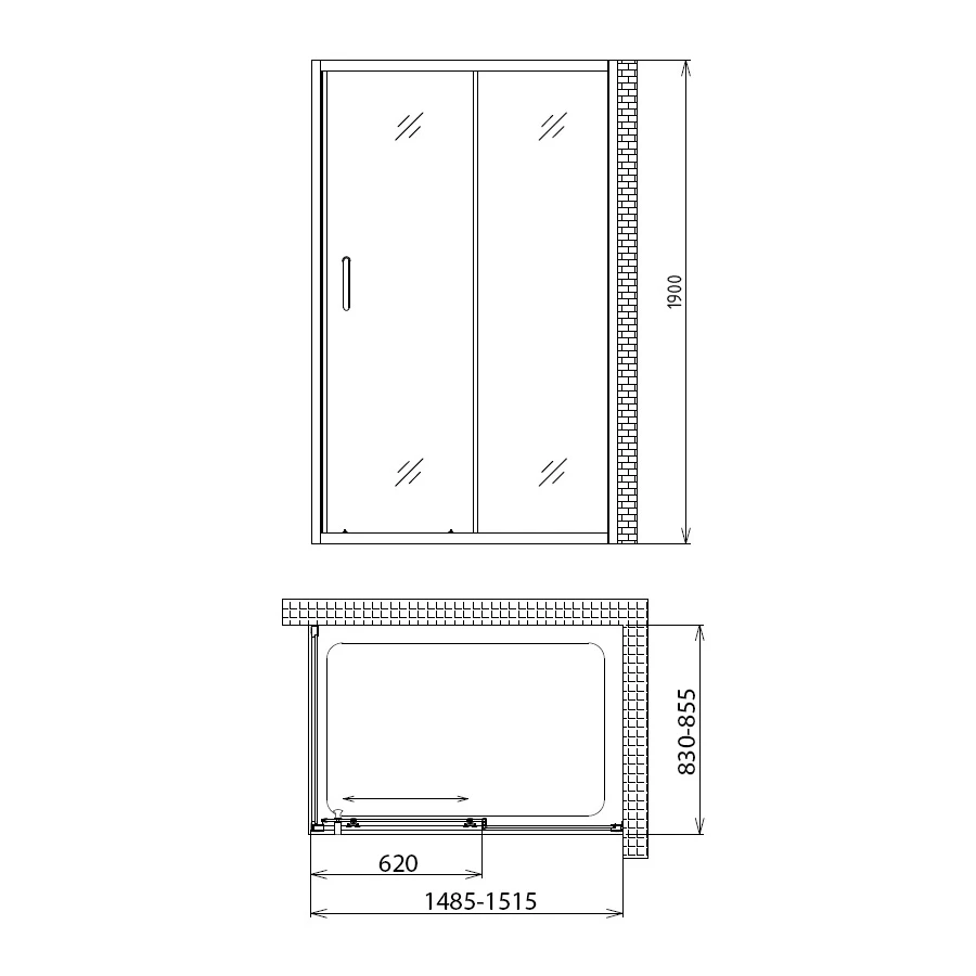 Душевой уголок Gemy Victoria S30191C-A85 150x85x190 см