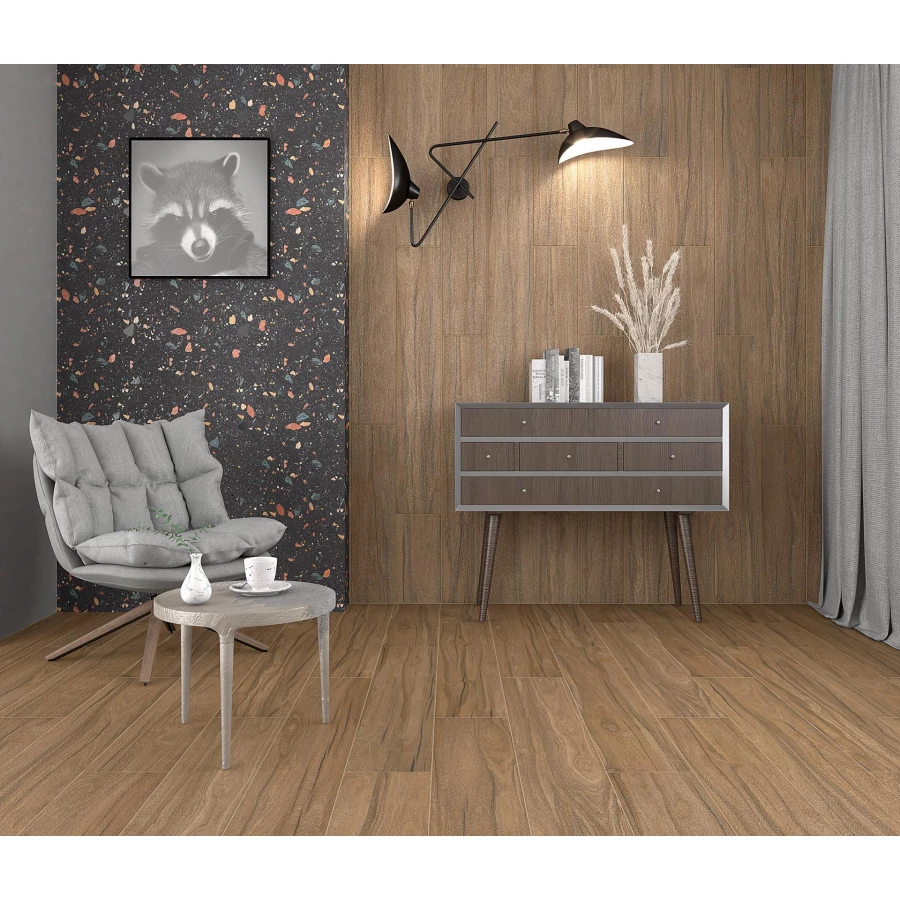 Керамогранит Laparet Selva коричневый SG517720R 119,5х20 см