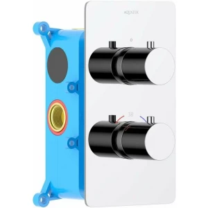 Смеситель Aquatek Европа термостатический для ванны 2 режима внешняя и скрытая часть хром AQ1392CR