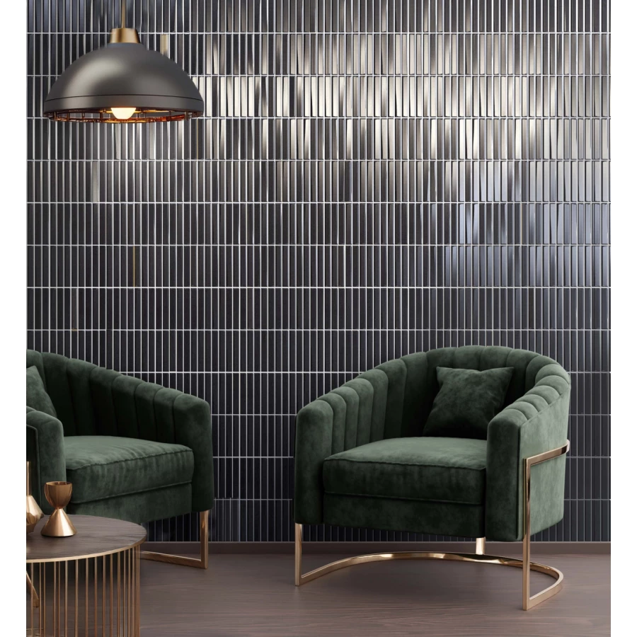 Плитка настенная Monopole Melody Black глянцевая черная 20x20 см