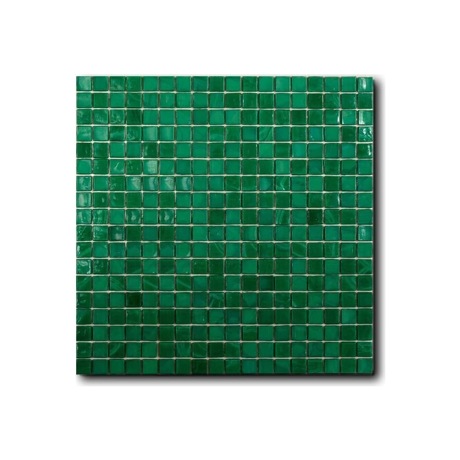 Стеклянная мозаика Art&Natura Classic Glass сетка 15х15 глянцевая зеленая eva3 29,5х29,5 см