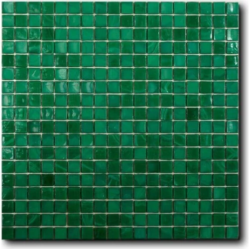 Стеклянная мозаика Art&Natura Classic Glass сетка 15х15 глянцевая зеленая eva3 29,5х29,5 см
