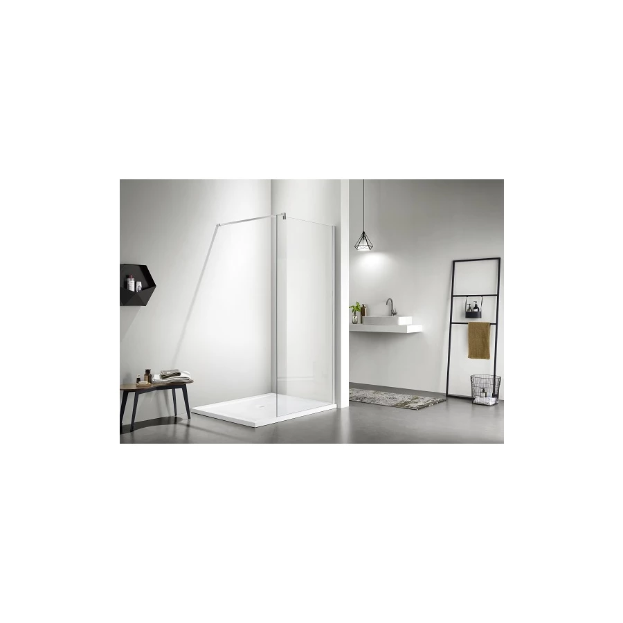 Душевая перегородка Aquatek Walk in с держателем профиль хром стекло прозрачное AQ WIW 09020CH 90х20 см