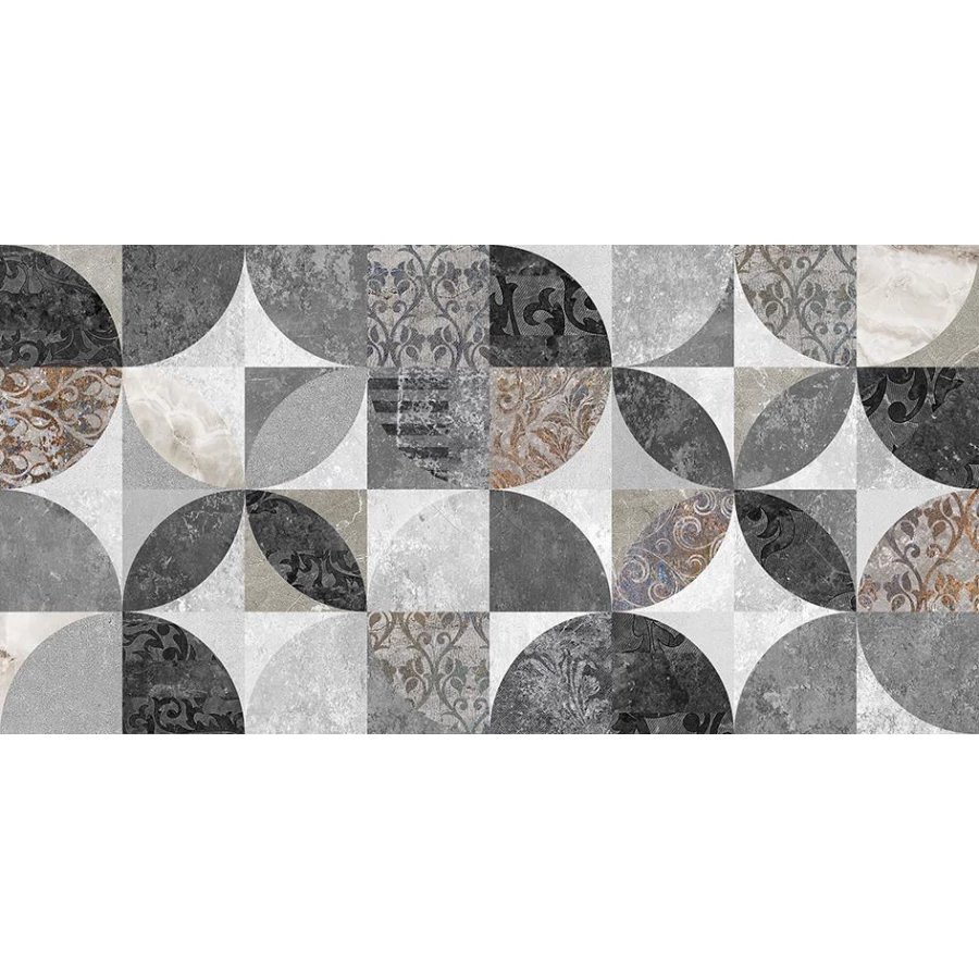 Плитка настенная Laparet Focus серый узор 34085 25х50 см