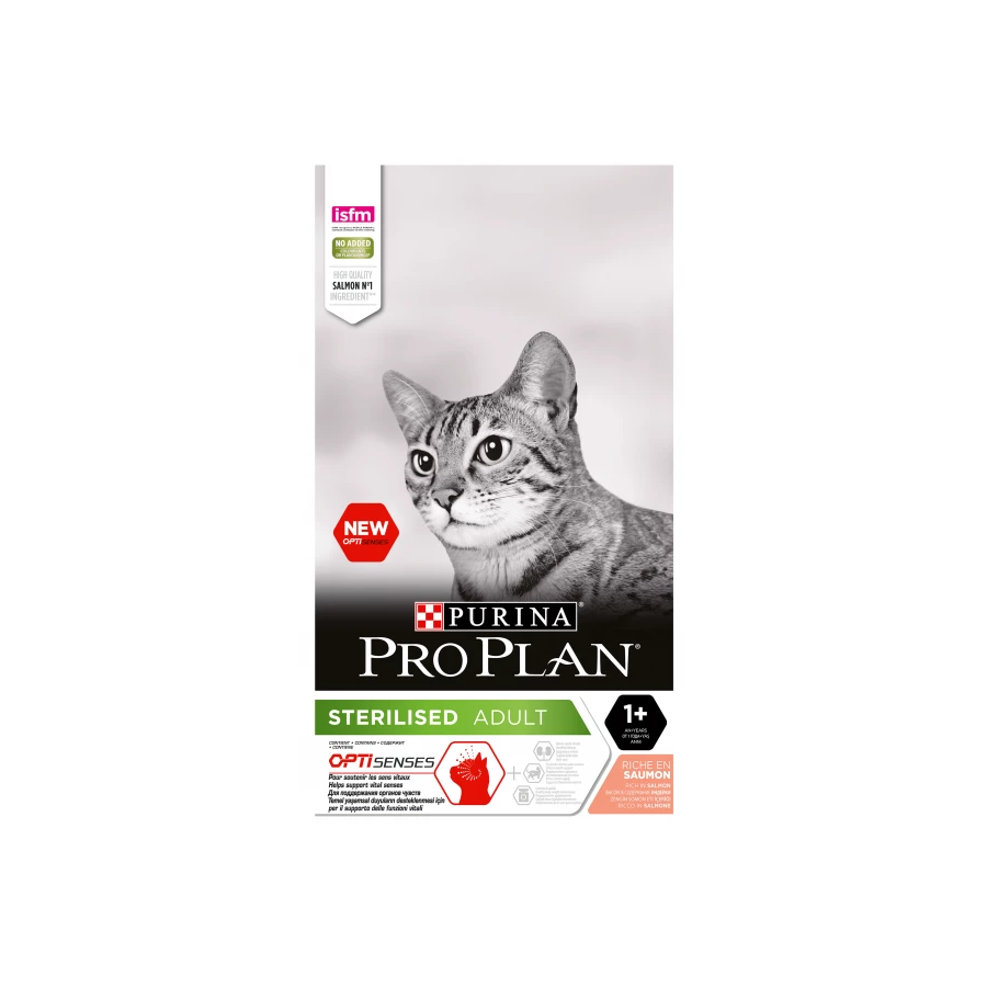 Сухой корм для стерилизованных кошек и кастрированных котов ProPlan Sterilised Senses для поддержания органов чувств Лосось 10 кг