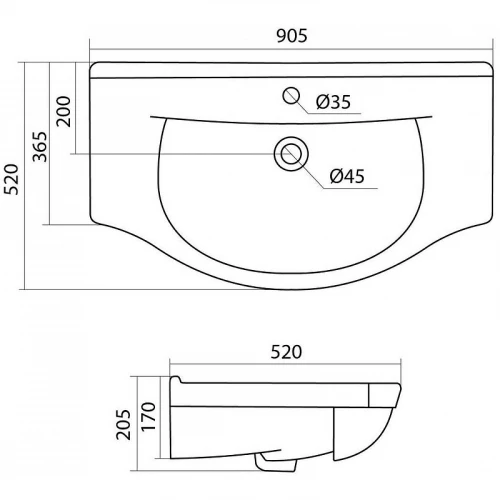 Раковина Santek Эльбрус 1.WH11.0.790 90,5х52 см