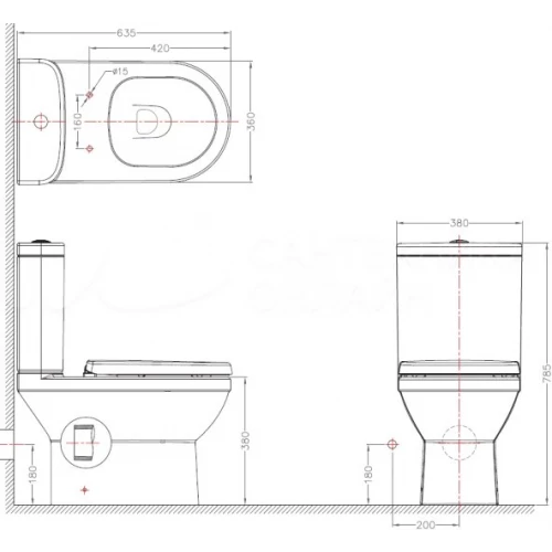 Чаша унитаза Bravat New Moon в комплекте с сидением микролифт CX01019UW-P-RUS 36х38 см