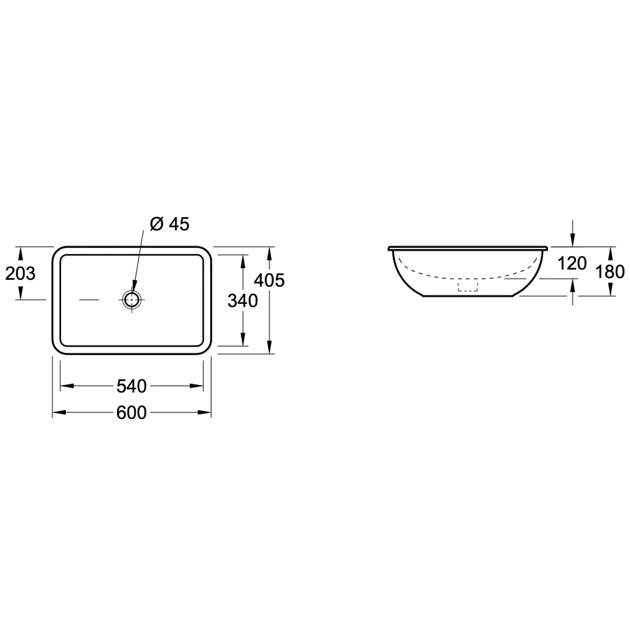 Раковина Villeroy&Boch Loop&Friends встраиваемая с переливом не шлиф Альпийский белый 61630001 54х34 см
