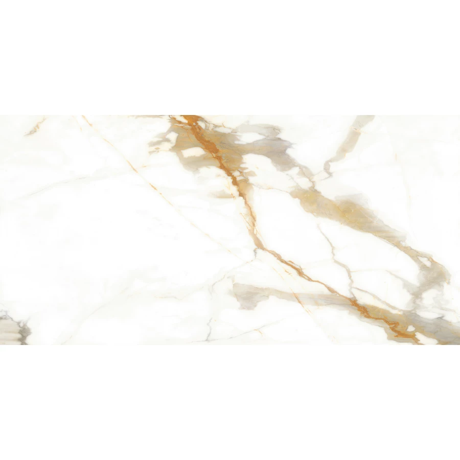 Керамогранит ALMA Ceramica Calacatta Oro лаппатированный белый 7,5 мм GFA114CLR04L 114х57 см