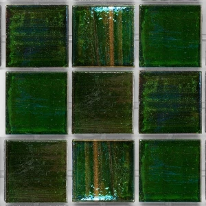 Мозаика стеклянная Trend Shining 836 тон 0501394-16 2x2 на пленке глянцевая зеленая 836** 31,6х31,6 см