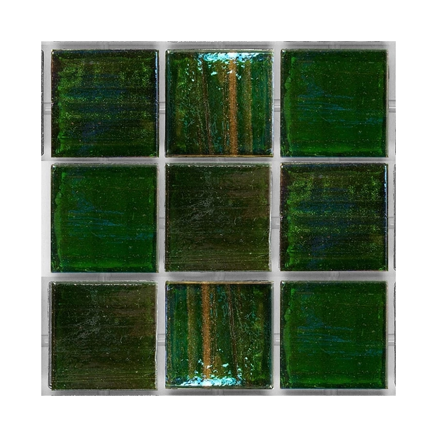 Мозаика стеклянная Trend Shining 836 тон 0501394-16 2x2 на пленке глянцевая зеленая 836** 31,6х31,6 см
