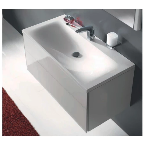 Умывальник из минерального литья Keuco Royal reflex для смесителей на 1 отверстие в комплекте с системой слива перелива Clou 34061318001 800х490х80 мм