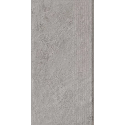 Ступень Paradyz Carrizo Grey Stopnica Prosta Struktura Mat B1a матовая серая 60х30 см