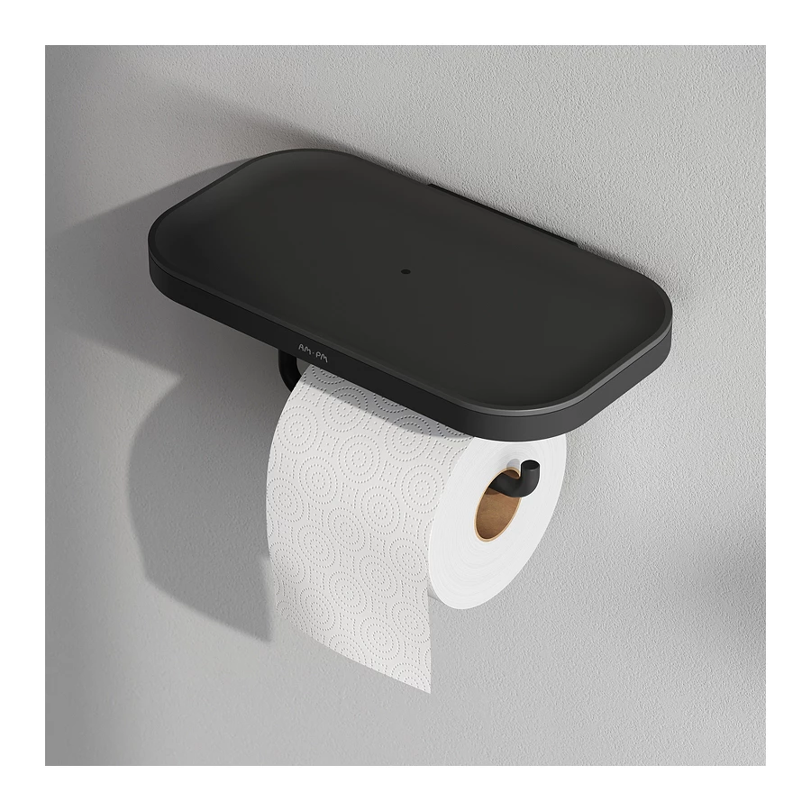 Держатель для туалетной бумаги с полкой Am Pm Func черный A8F341422