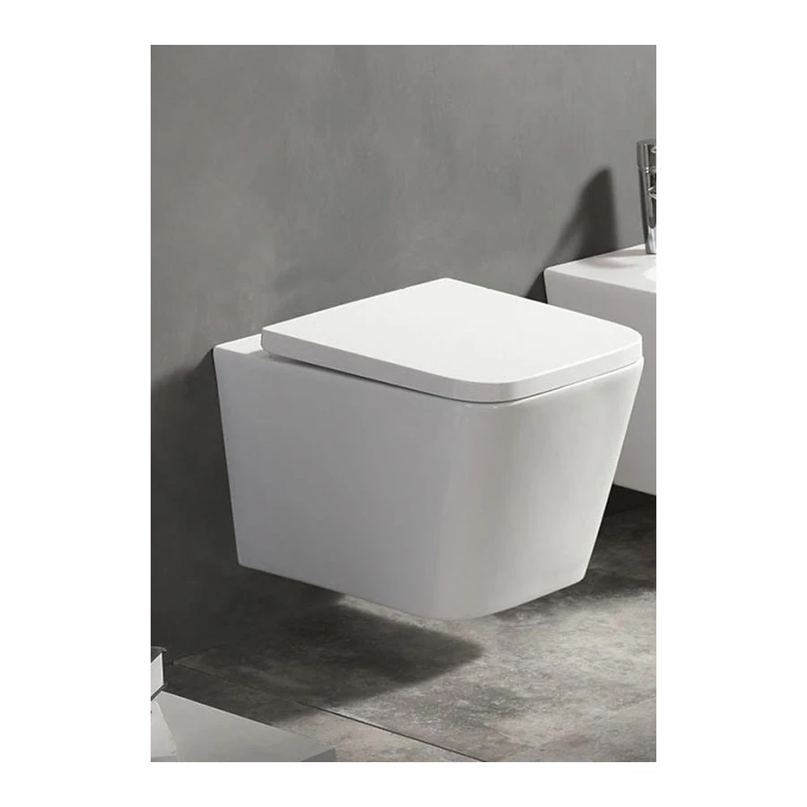 Унитаз подвесной Azario Nova безободковый с ультратонким сиденьем микролифт AZ2216 50.5х35х34.5 см